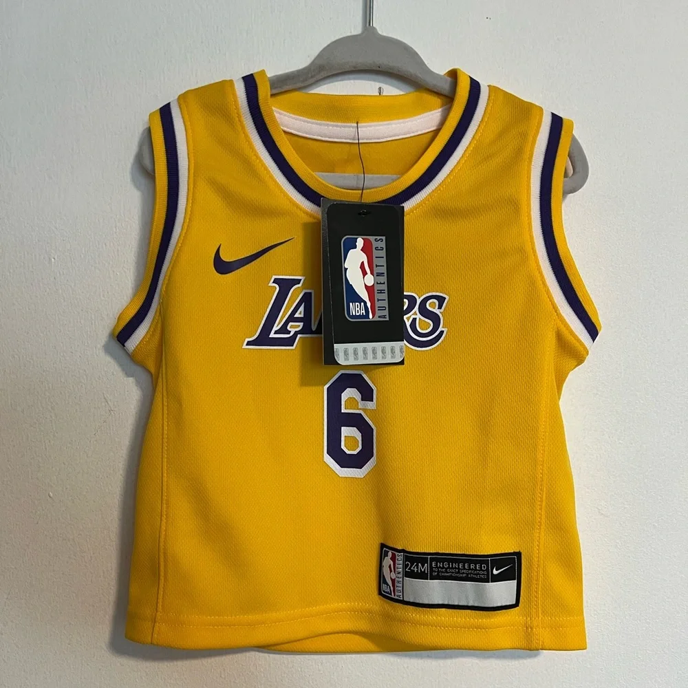 Nike Kids Lakers Gold Basketball Jersey - Picture 5 of 8